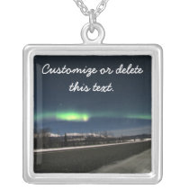 Aurora Borealis Night; Customizable Pendant
