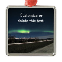 Aurora Borealis Night; Customizable Christmas Ornaments