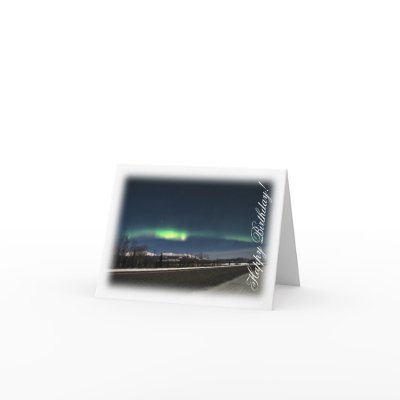 Aurora Borealis Night; Happy Birthday Greeting Card by Picture_Imperfect