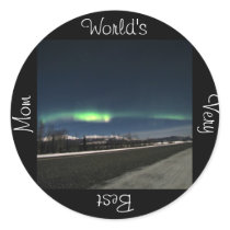 Aurora Borealis Night; Happy Mother's Day Sticker
