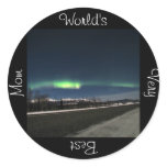 Aurora Borealis Night; Happy Mother's Day stickers