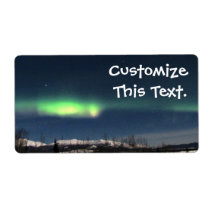 Aurora Borealis Night Shipping Label