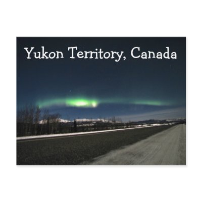 Aurora Borealis Night; Yukon Territory, Canada Postcard by Picture_Imperfect