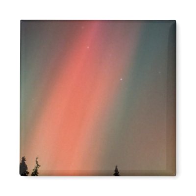 Aurora Borealis, Northern Lights, Alaska Fridge Magnet by naturetees