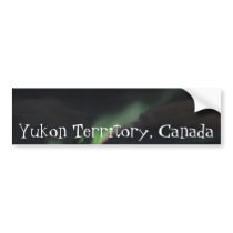 Aurora Borealis Purple and Green; Yukon Souvenir Bumper Stickers