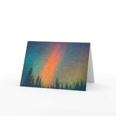 Aurora Borealis Van Gogh Greeting Card by TNMgraphics