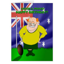 Aussie and Proud Rugby Birthday Card