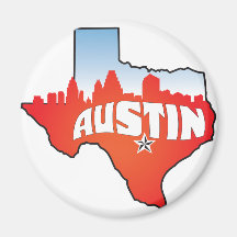 Austin Texas Cityscape Refrigerator Magnet