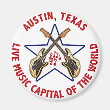 Austin, Texas Live Music Capital of the World Fridge Magnet