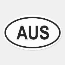 Australia "AUS" Oval Stickers