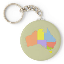 Australia Colour Map, Australia keychains