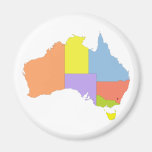 Australia Colour Map, Australia Refrigerator Magnet