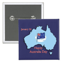 Australia Day January 26 Buttons