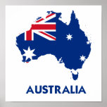AUSTRALIA FLAG MAP POSTERS