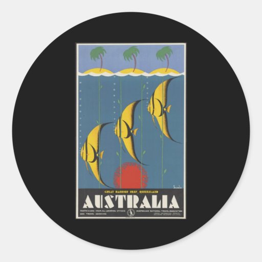 Australia Great Barrier Reef Queensland Round Stickers