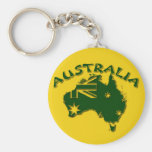 Australia green and gold keychains
