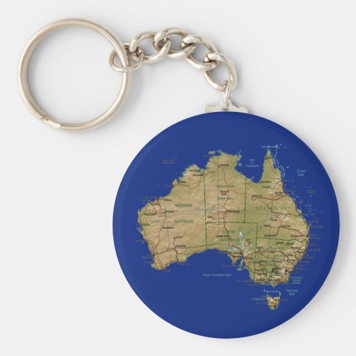 Australia Map Keychain