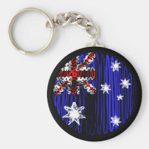 Australia on Black Keychain