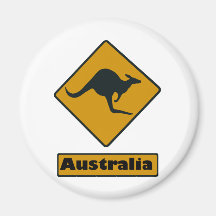 Australia Road Sign - Kangaroo Crossing Magnets