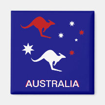 Australia Roo and Cross Fridge Magnet