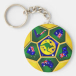 Australia Soccer Ball Panels Australia flag gear Keychain
