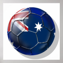 Australia Socceroos Soccer fans Oz flag Ball Posters