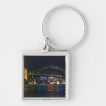 Australia, Sydney. Sydney harbour at night. Keychain