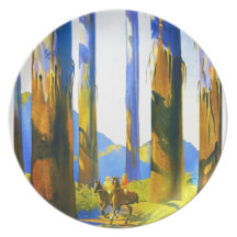Australia Vintage Travel Poster Design Party Plates