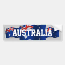Australia Waving Flag Bumper Sticker