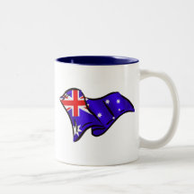 Australia wavy flag gift ideas for Aussies Mugs