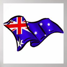 Australia wavy flag gift ideas for Aussies Print