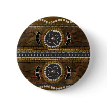 Australian Aboriginal Art - Food Gathering Pinback Button