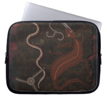 Australian Aboriginal Style Lizard & Snakes Computer Sleeves