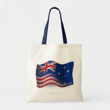 Australian-American Waving Flag Tote Bag