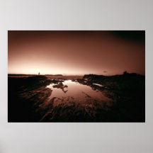 Australian Boy Fishing on Rocky Outcrop Print