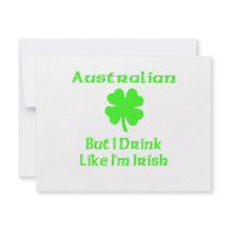 Australian But I Drink Like I'm irish Invite