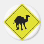 australian camel roadsign yellow refrigerator magnet