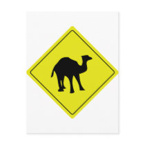 australian camel roadsign yellow postcards