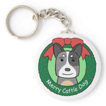 Australian Cattle Dog Christmas Keychains