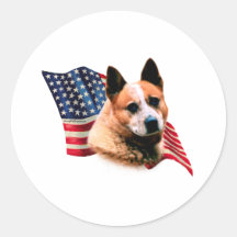 Australian Cattle Dog Flag Round Stickers
