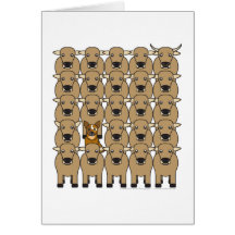 Australian Cattle Dog in the Herd Greeting Cards