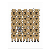 Australian Cattle Dog in the Herd Post Card