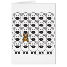 Australian Cattle Dog in the Sheep Greeting Card