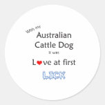 Australian Cattle Dog Lick Design Round Sticker