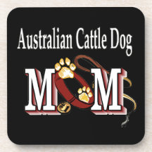 australian cattle dog mom beverage coaster