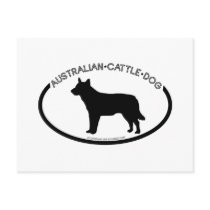 Australian Cattle Dog Silhouette Black Postcard