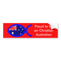 Australian Chirstian Fish Symbol Flag Bumper Sticker