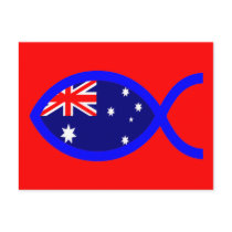 Australian Chirstian Fish Symbol Flag Postcards