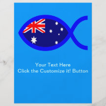 Australian Christian Fish Symbol Flag Custom Flyer