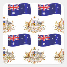 Australian Flag and Crest Stickers